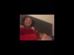 Stroking my throbbing dick