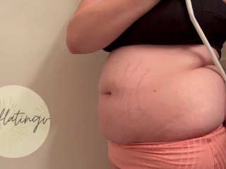 belly inflation, exclusive, big boobs, girl belly inflation