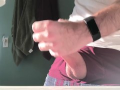 Stroking my glorious cock in the bright morning light.