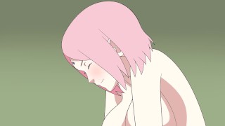 Sakura y Sasuke sexo Naruto Joven Kunoichi Hentai Anime Animación Mamada tetas coño creampie cum