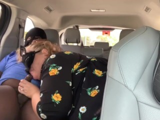 Hot Sexy Babe Caught Sucking & Riding Black Cock Publicly In Car, Outdoor Sex, Jerk Off, POV, JOI