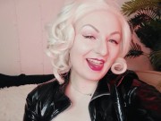 Preview 5 of JOI jerk off instruction compilation video in latex PVC from sexy curvy Mistress Arya Grander POV