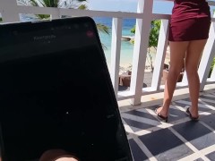 I control her pussy in public with a lovense lush - she moans and is embarassed