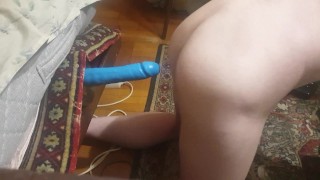 Naked dildo riding