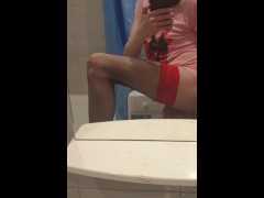 Sissy fucked front of mirror