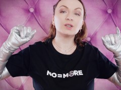 ASMR: long opera silver shiny gloves. Fetish sounding free SFW video.