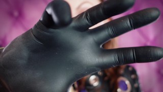 ASMR: горячее зондирование черных нитриловых перчаток от Arya Grander - SFW video