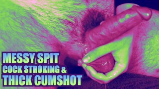 (ASMR) Sloppy Spit Cock Acariciando Com Sussurros Sujos E Ejaculação Enorme - Solo Masculino, Masturbação Desleixada
