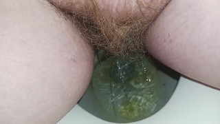 Hairy BBW takes piss in toilet 1/30/2023