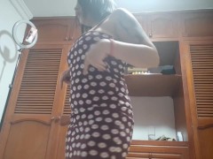 I record my friend while she changes her clothes.