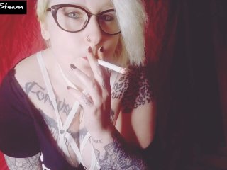 blue eyes, horny, tattooed women, smoking