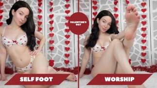 Valentinstag Selbst-Fuß-Anbetung