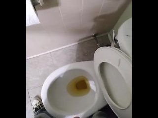 Hot yellow stream from my cock