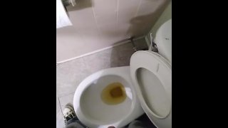 Hot yellow stream from my cock