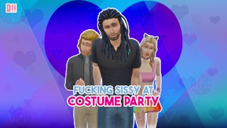 At The Nightclub's Costume Party Men Alternately Fuck You