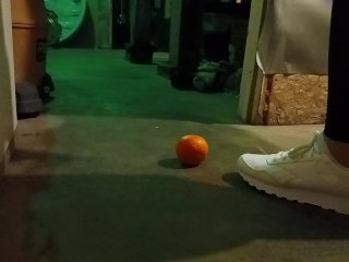 orange, foot fetish, sneakers, walking