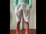 Preview 1 of Wearing a sky blue basketball uniform and masturbating