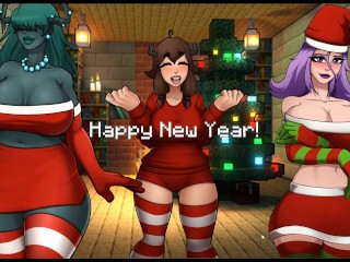 HornyCraft [minecraft Parody Hentai Game PornPlay] Ep.22 Um Feliz Ano Lunar com Três Garotas Gostosas