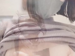 【痴女】ノーパンノーブラで外出した美人日本人妻はムラムラ我慢出来ずパチ屋のトイレで腰くねくねオナニー絶頂　日本人　素人　熟女　個人撮影　スタイル抜群　オナニー　人妻　かわいい日本人 - Screenshot 9 of 16 - Girl Masturbating