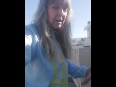 Locked out in a Thong