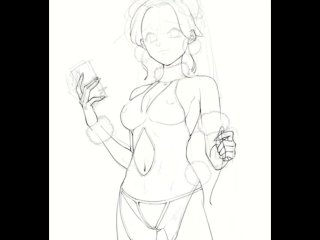 照焼ささみ　イラストメイキング動画　🍑ちゃん　ピンクブルー