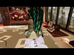 Little puppy furry bounces on cyber-dick