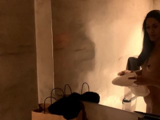 probador, bathroom sex, public, handjob