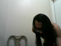 nerd spitting cumming and stroking