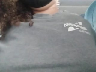 onibus, flashing tits, solo female, peitos em publico