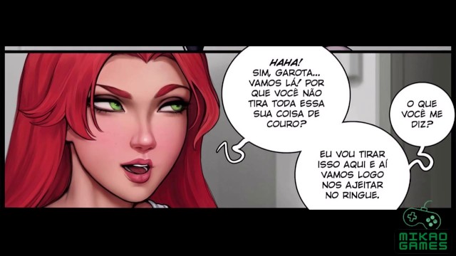 Ravena e Starfire na Academia com Dildo Completo