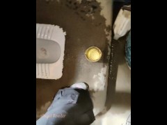 Girl pisses in the street toilet of the tourist site of ​​Tibet. Tiktok