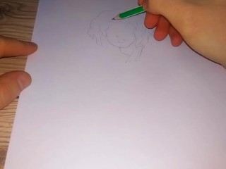 Drawing a Pissing Anime Hentai Girl