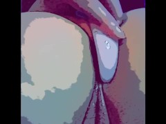 Watch me tease my ass and pussy from behind, comic book art style
