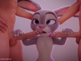 Judy Hopps enjoyed 2 dicks