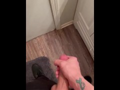 Busting a nut all over the bathroom floor!! Only free cum shot video lol