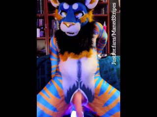 Riding a huge glowing dildo until I cum handsfree!