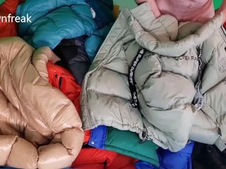 Twenty Down Jackets And One Horny_Downfreak InAn Inflatable Pool