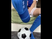 Preview 1 of Boy in soccer socks jerking off at home