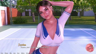 SIENDO UN DIK # 34 - Primera cita sexy jugando al tenis con Jill enormes tetas - Jugabilidad comentada