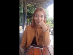 My sugar daddy controls my lush (lovense) while we are in a public bar.