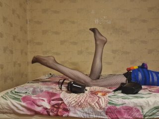 Crossdresser lingerie foot fetish