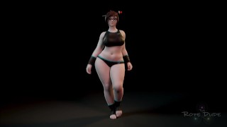 Mei sexy passeio 3d versão animada vestida