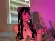 Preview 3 of cat girl deep throat training, full vid on onlyfans!