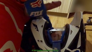 Cumshot To The Face Of BF In MX Gear