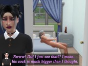 Preview 2 of Teen Slut Used by Old Man in Front of Boyfriend - DDSims