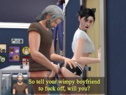 Preview 5 of Teen Slut Used by Old Man in Front of Boyfriend - DDSims
