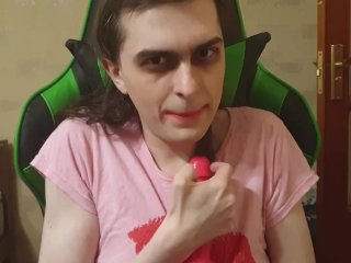 Suck dildo on camera pov