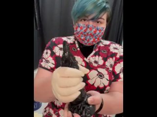 Nurse latex and dildo