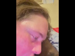 Big mouth sloppy head gobbling my dick and balls