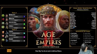 【Age of Empire 2】001 4 speler 3 Moeilijkste AI, hongerige hunnen komen hun regio binnen